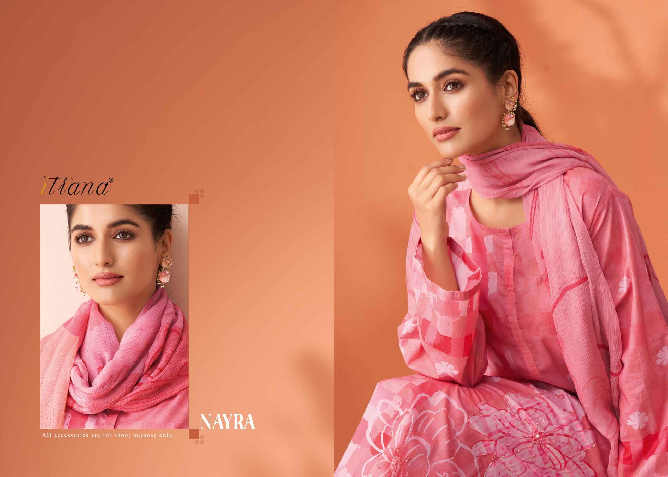 Itrana Nayra Lawn Cotton Dress Material 6 Pc Catalog