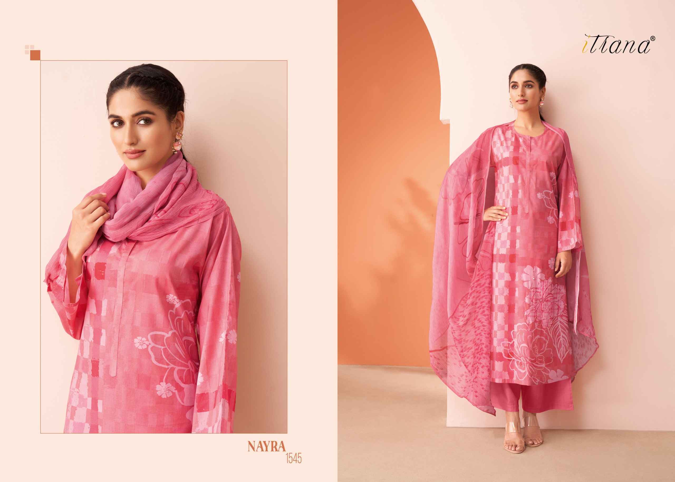 Itrana Nayra Lawn Cotton Dress Material 6 Pc Catalog