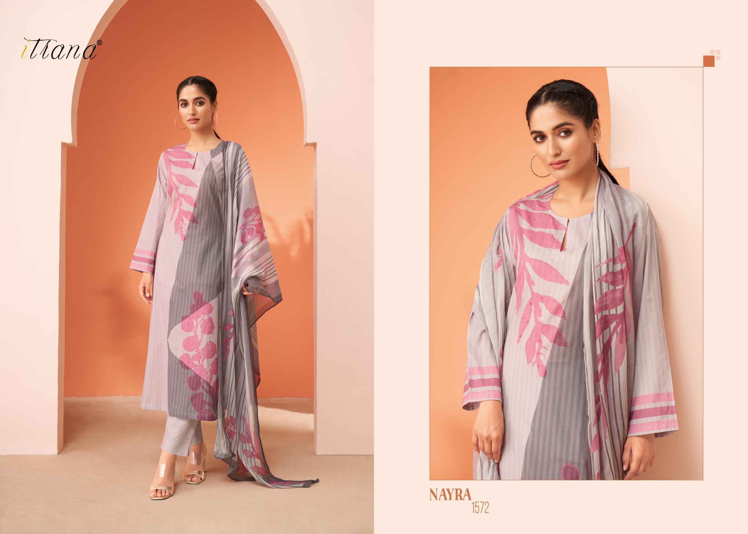 Itrana Nayra Lawn Cotton Dress Material 6 Pc Catalog