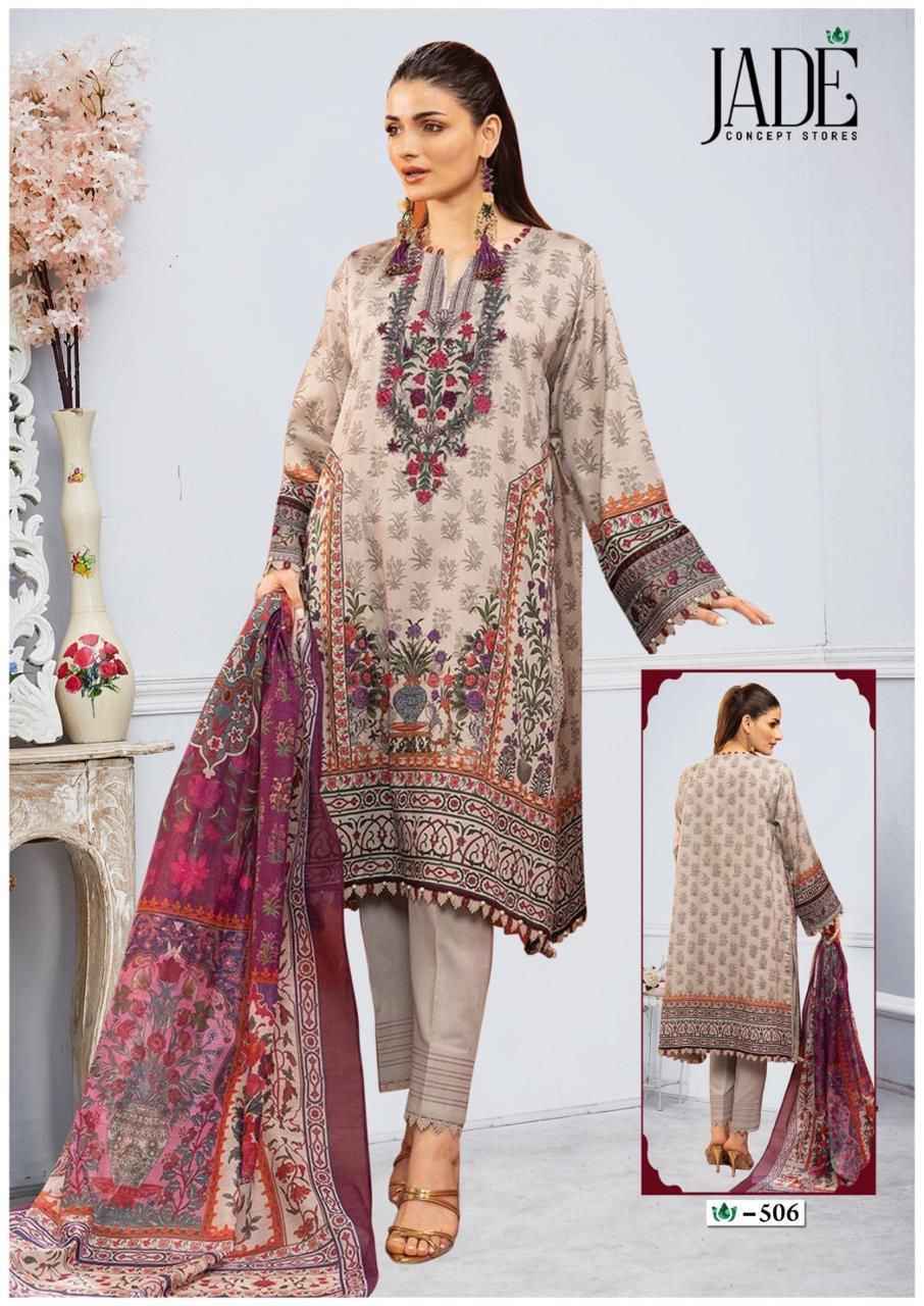 Jade Crimson Exclusive Heavy Lawn Collection Vol 5 Lawn Cotton Dress Material 6 pc Cataloge