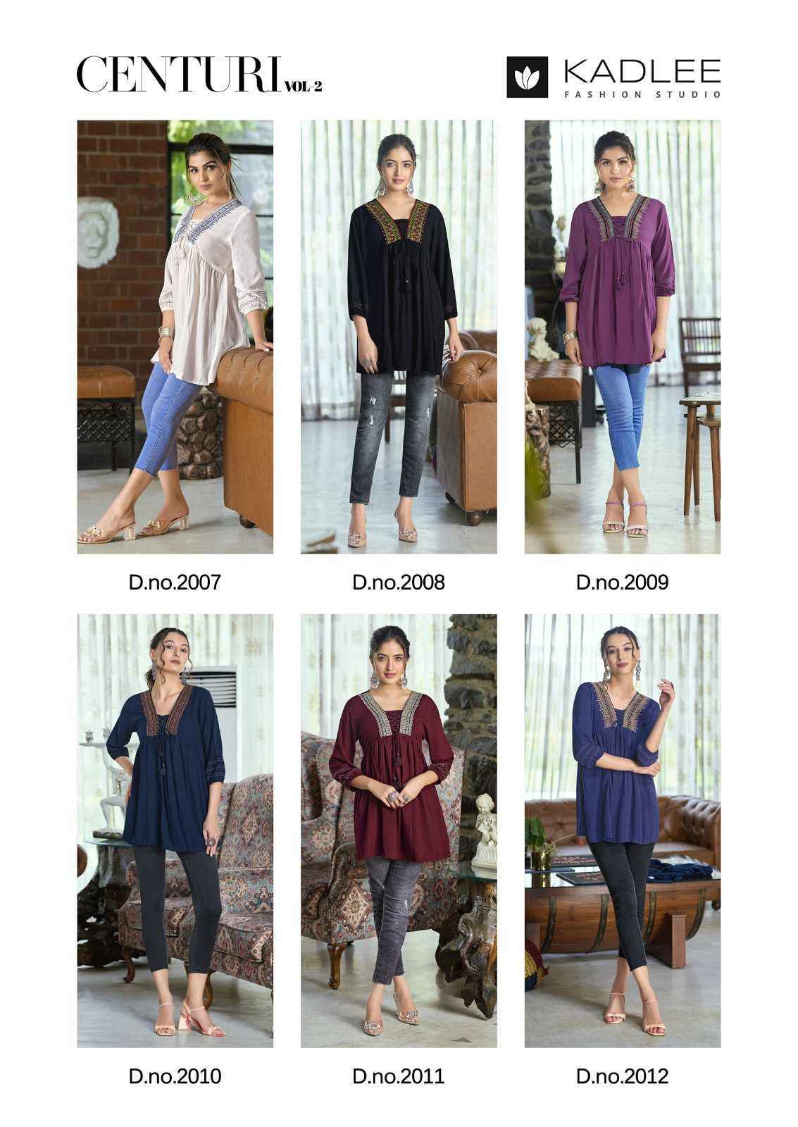 Kadlee Centuri Vol-2 Rayon Top 6 pcs Cataloge