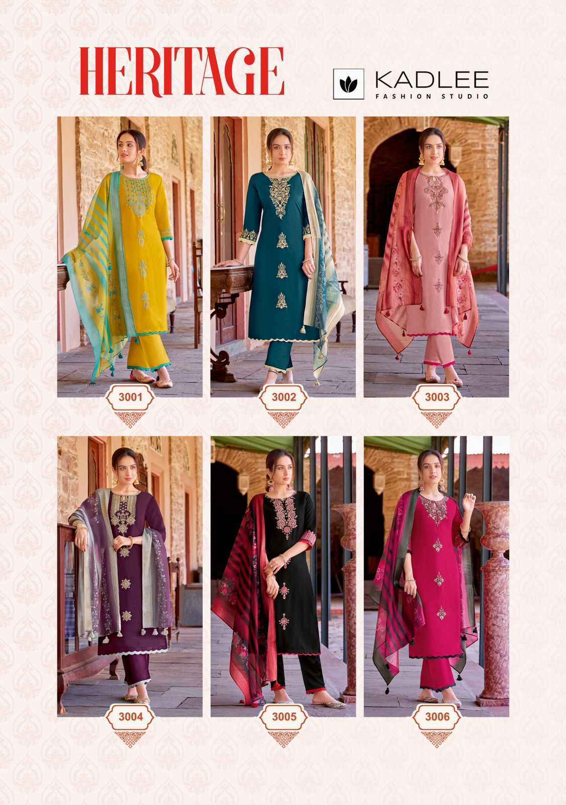Kadlee Heritage Readymade Viscose Weaving Dress 6 pcs Catalogue