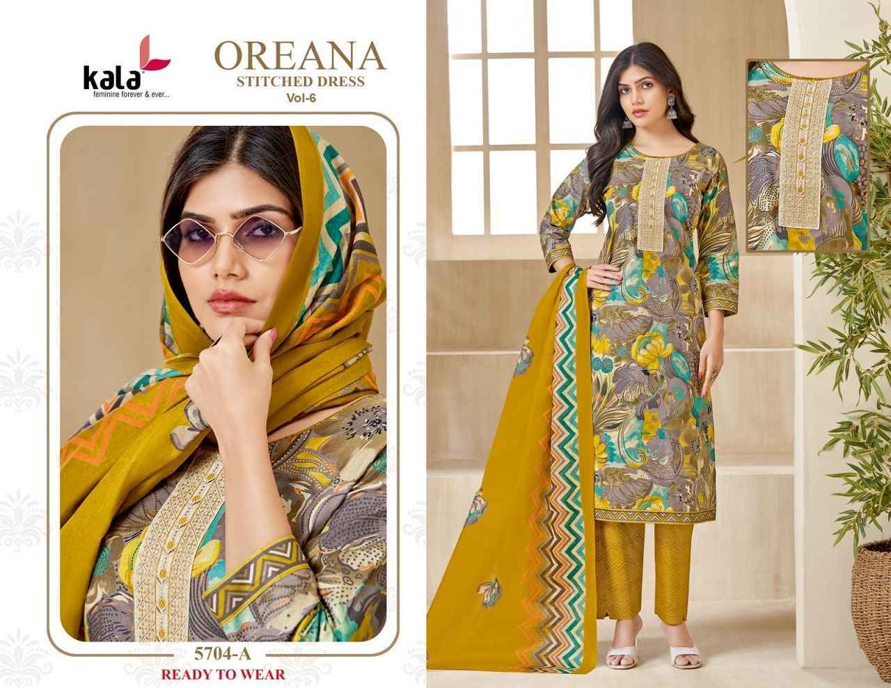 Kala Oreana Vol-6 Readymade Heavy Cotton Dress 12 Pc Catalog