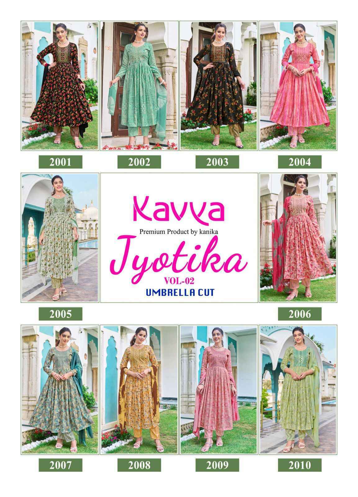 Kavya Jyotika Vol 2 Umbrella Cut Readymade Capsule Dress 10 pcs Catalogue