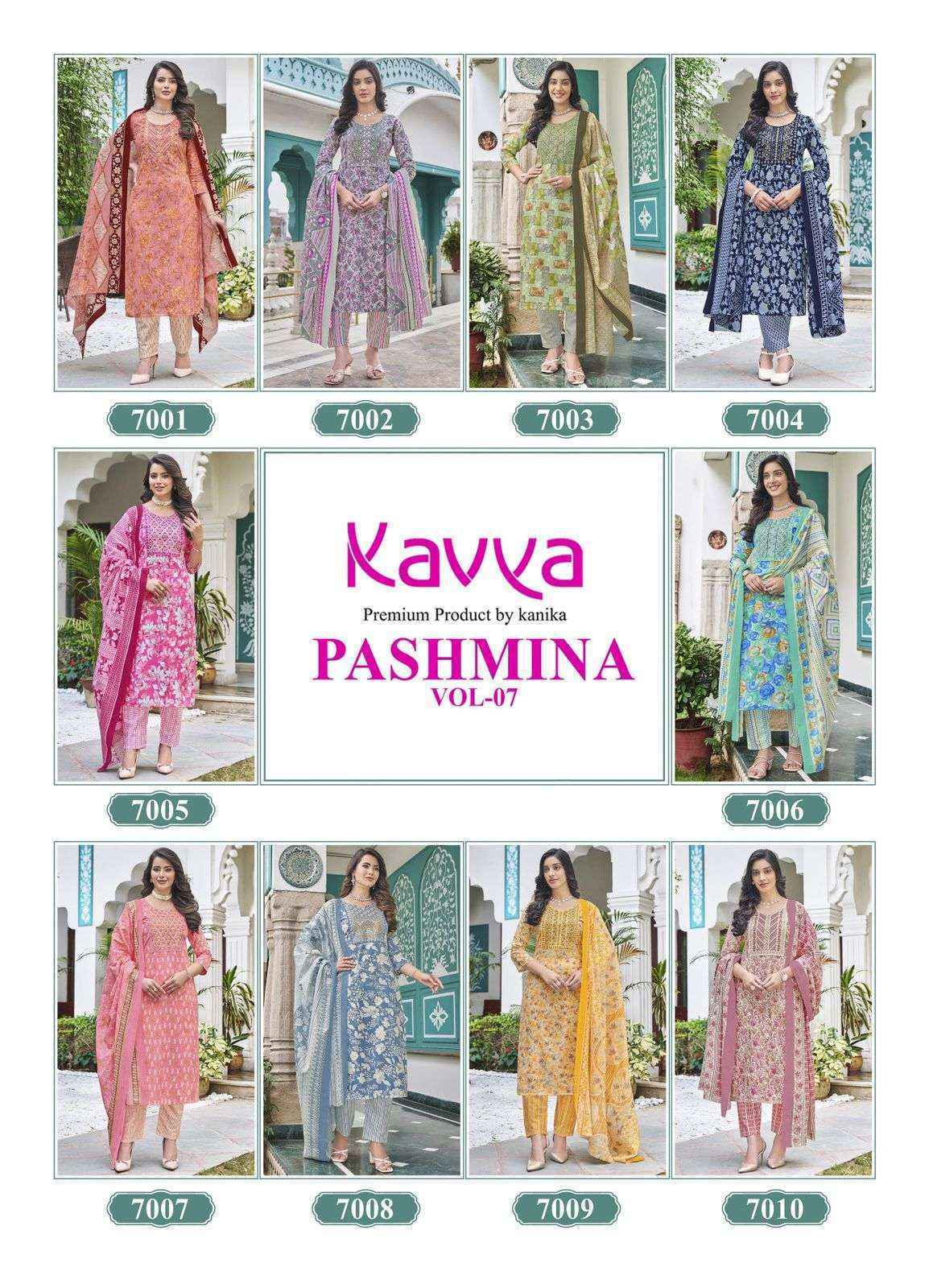 Kavya Pashmina Vol 7 Cotton Kurti Combo 10 pcs Catalogue