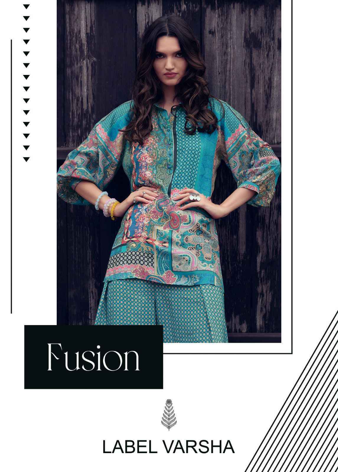 Label Varsha Fusion Muslin Silk Cord Set 4 pcs Catalogue