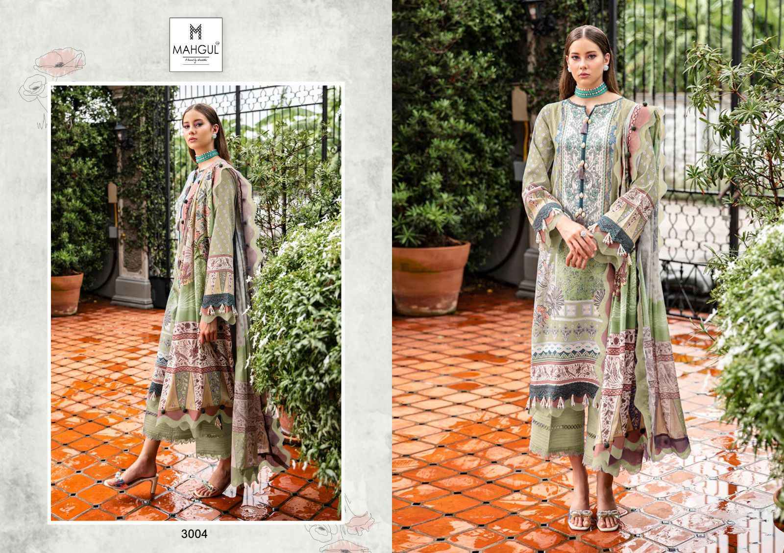 Mahgul Queen Court Vol-3 Lawn Cotton Dress Material 4 Pc Catalog