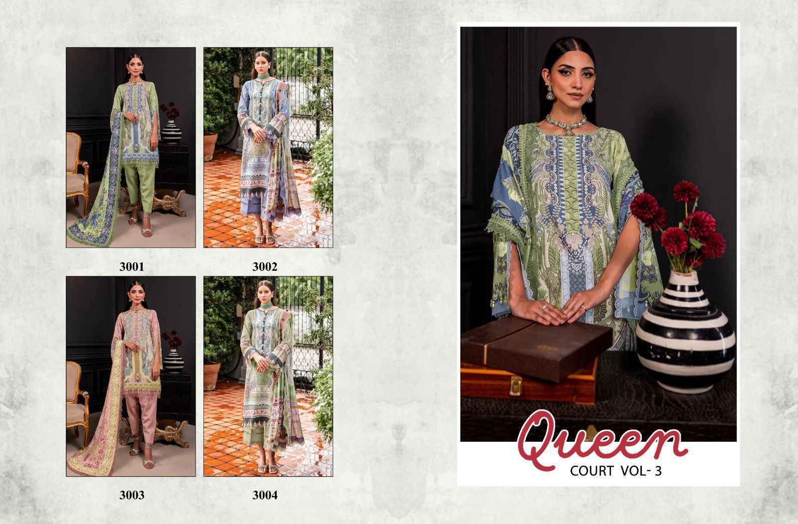 Mahgul Queen Court Vol-3 Lawn Cotton Dress Material 4 Pc Catalog