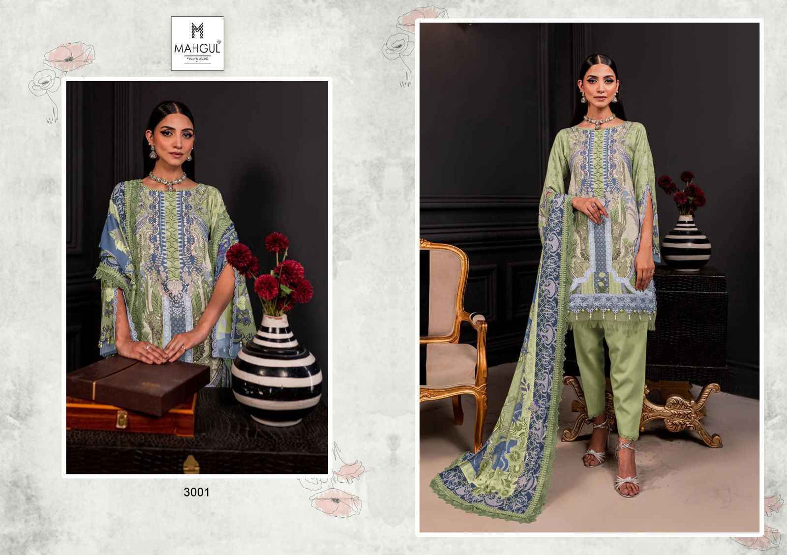 Mahgul Queen Court Vol-3 Lawn Cotton Dress Material 4 Pc Catalog