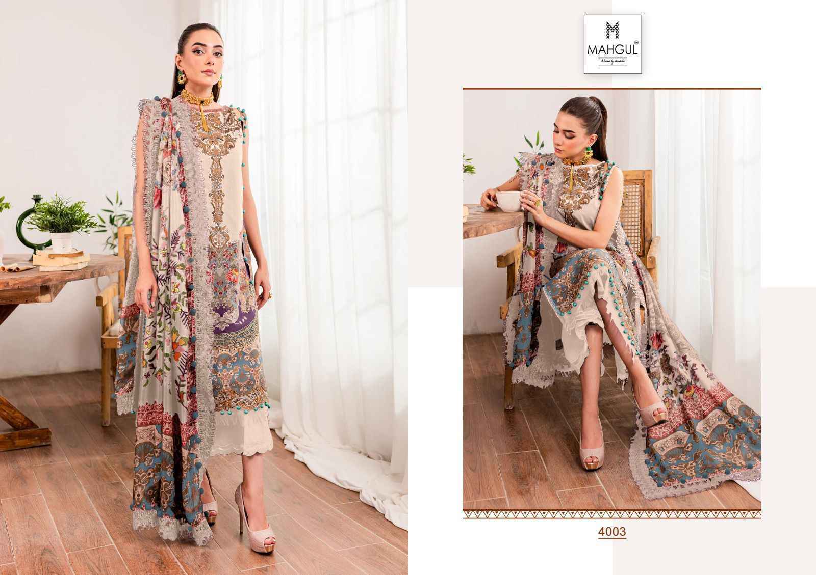 Mahgul Queen Court Vol-4 Lawn Cotton Dress Material 4 Pc Catalog