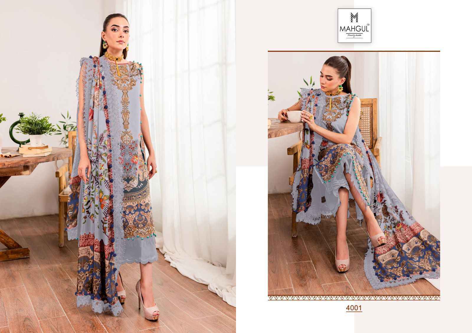 Mahgul Queen Court Vol-4 Lawn Cotton Dress Material 4 Pc Catalog