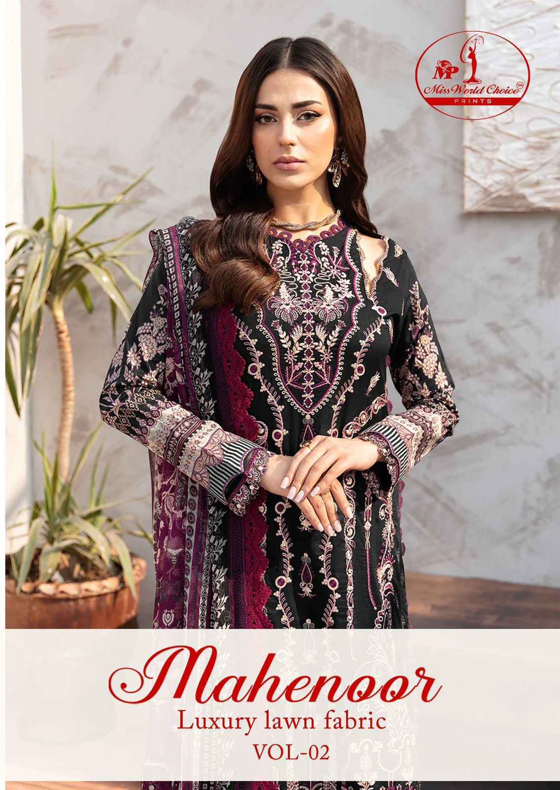 Missworld Choice Print Mahenoor Vol-2 Lawn Dress Material 6 Pc Catalog