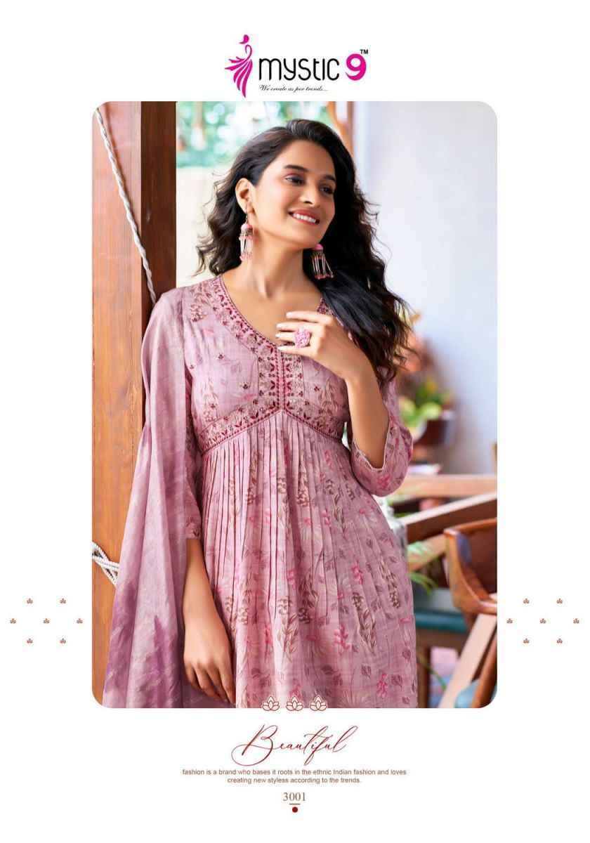 Mystic 9 Heena Vol-3 Readymade Rayon Dress 8 pcs Catalogue