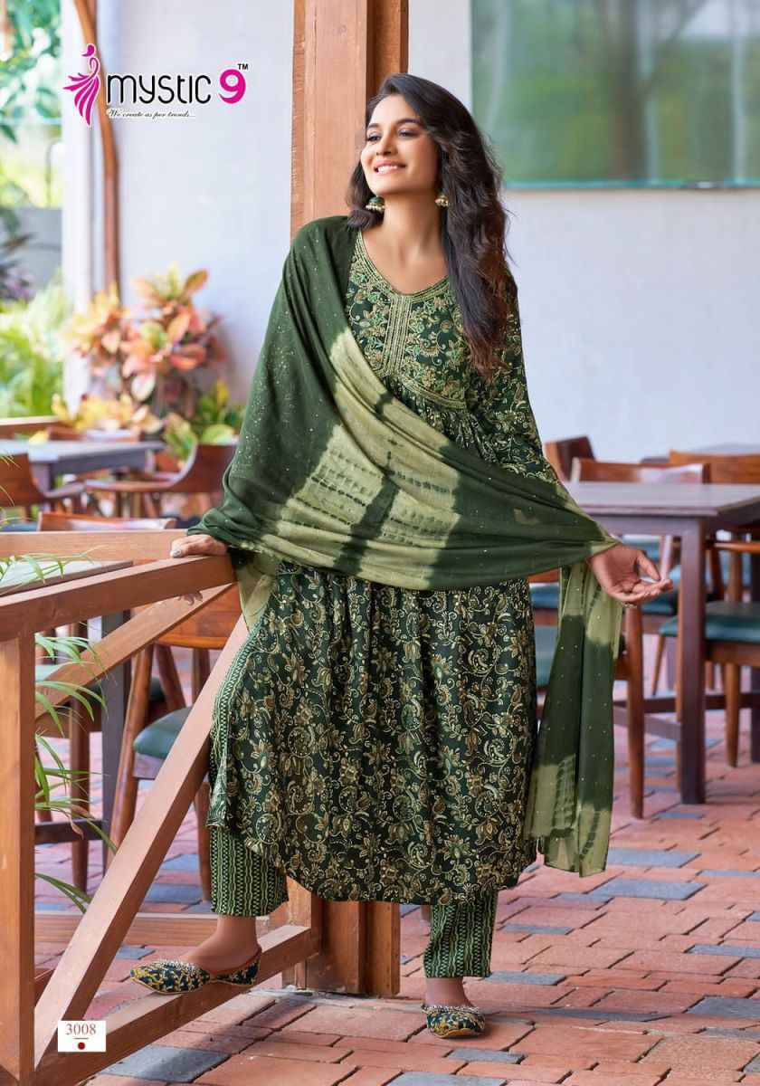Mystic 9 Heena Vol-3 Readymade Rayon Dress 8 pcs Catalogue