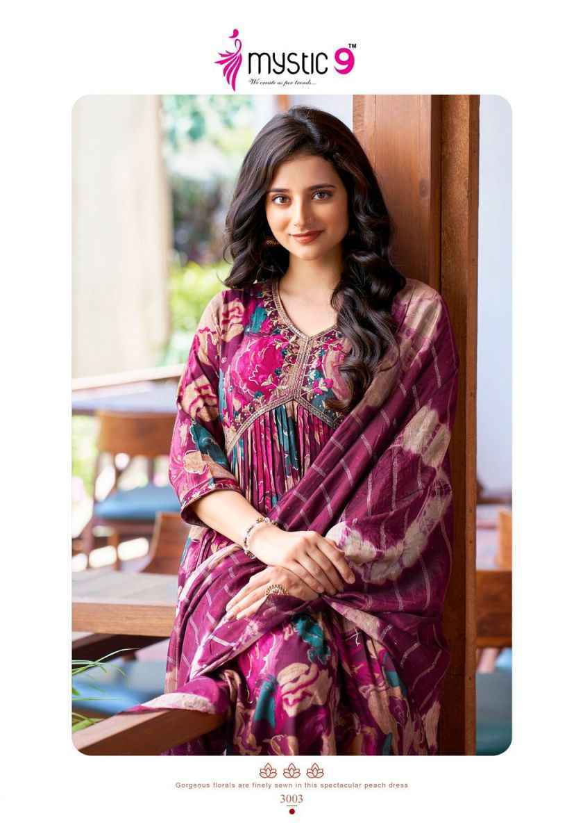 Mystic 9 Heena Vol-3 Readymade Rayon Dress 8 pcs Catalogue