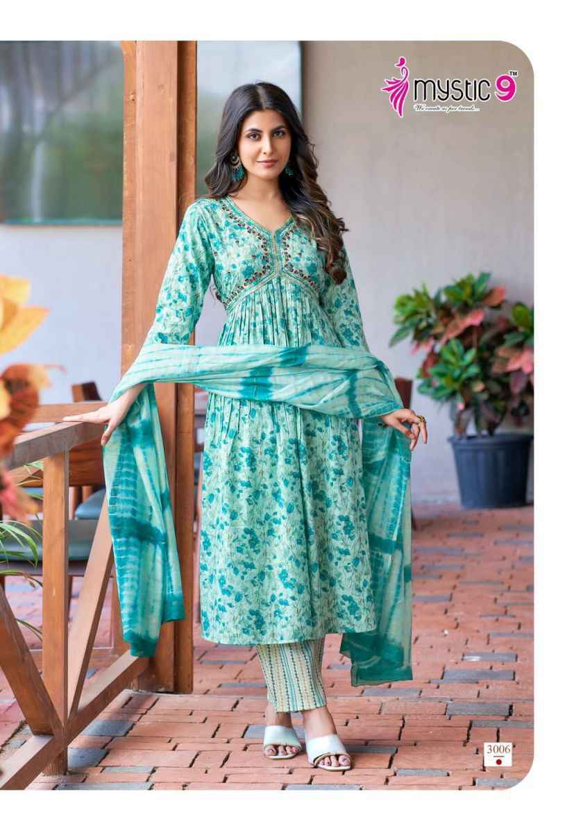 Mystic 9 Heena Vol-3 Readymade Rayon Dress 8 pcs Catalogue