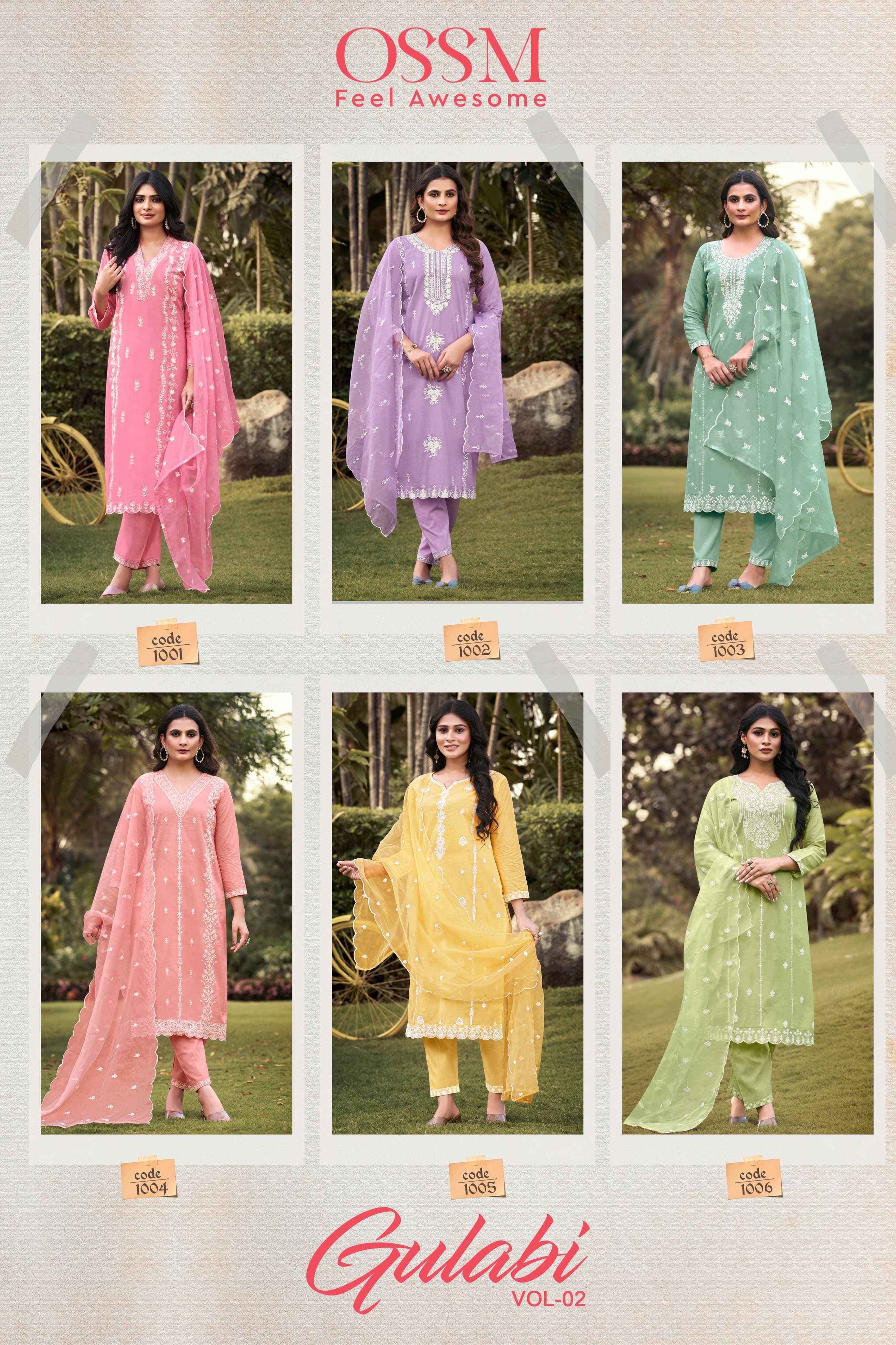 Ossm Gulabi Vol-2 Readymade Cotton Dress 6 Pc Catalog