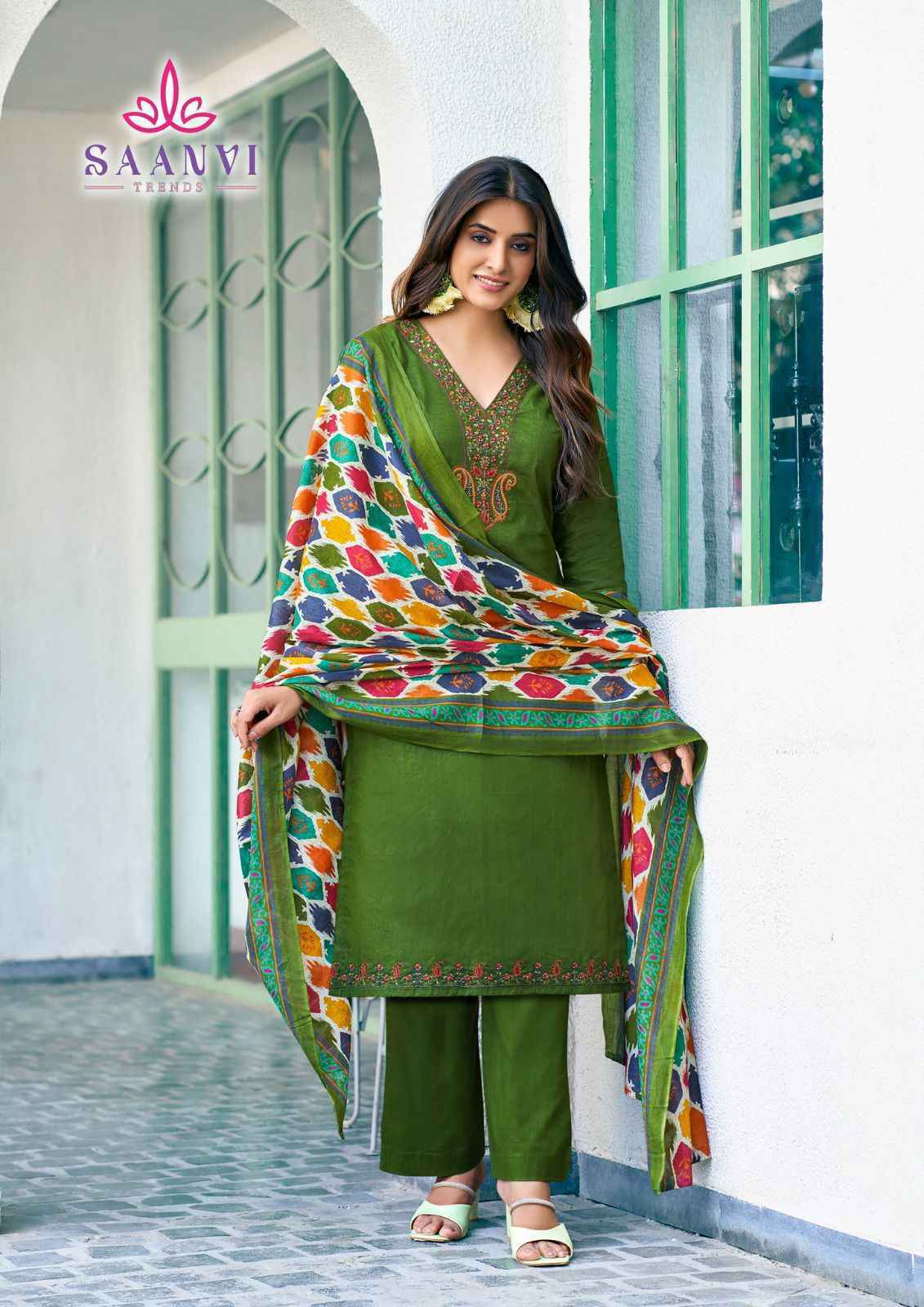 Saanvi Trends Romani Cotton Dress Material 8 pcs Catalogue