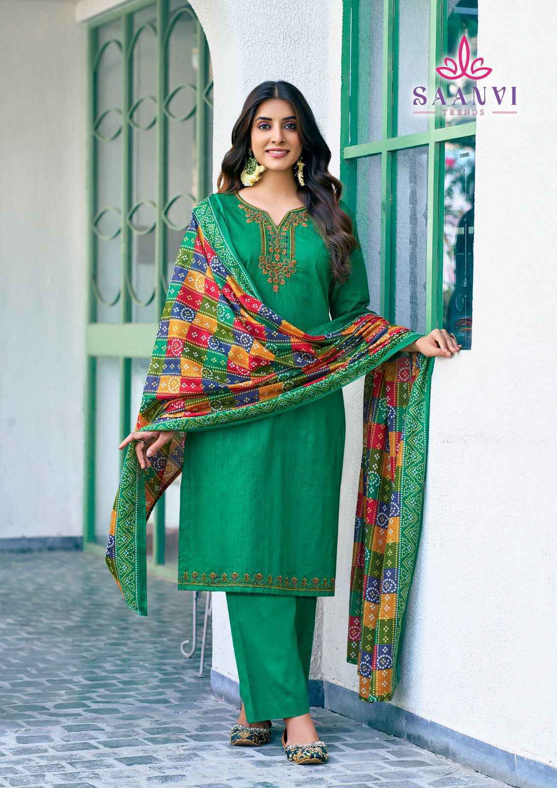 Saanvi Trends Romani Cotton Dress Material Cotton Ladies Suits