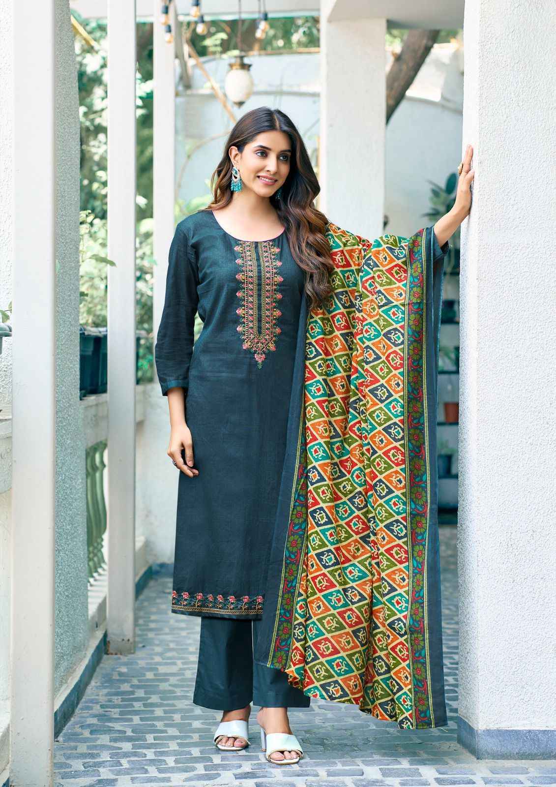 Saanvi Trends Romani Cotton Dress Material Cotton Ladies Suits