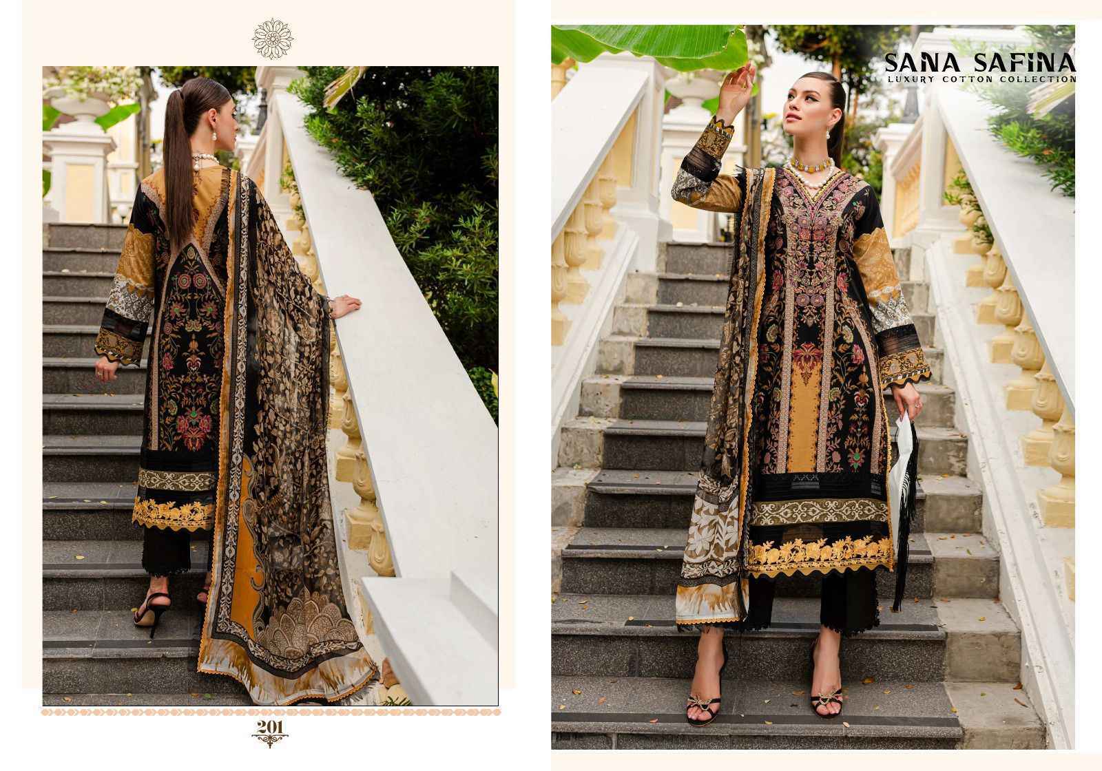 Sana Safina Vol-2 Luxury Cotton Collection Cotton Dress Material 6 pc Cataloge