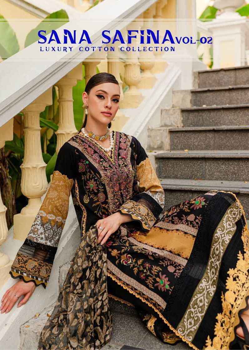 Sana Safina Vol-2 Luxury Cotton Collection Cotton Dress Material 6 pc Cataloge