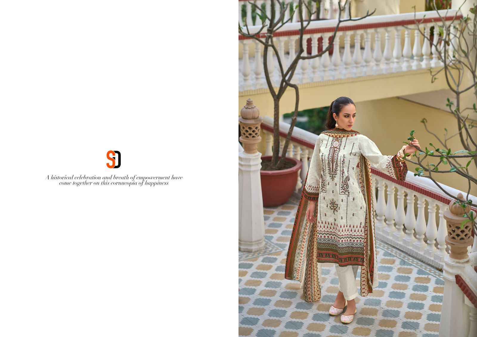  Shraddha Designer Bin Saeed Lawn Collection Vol-9 Cotton Dress Material 4 pc Cataloge