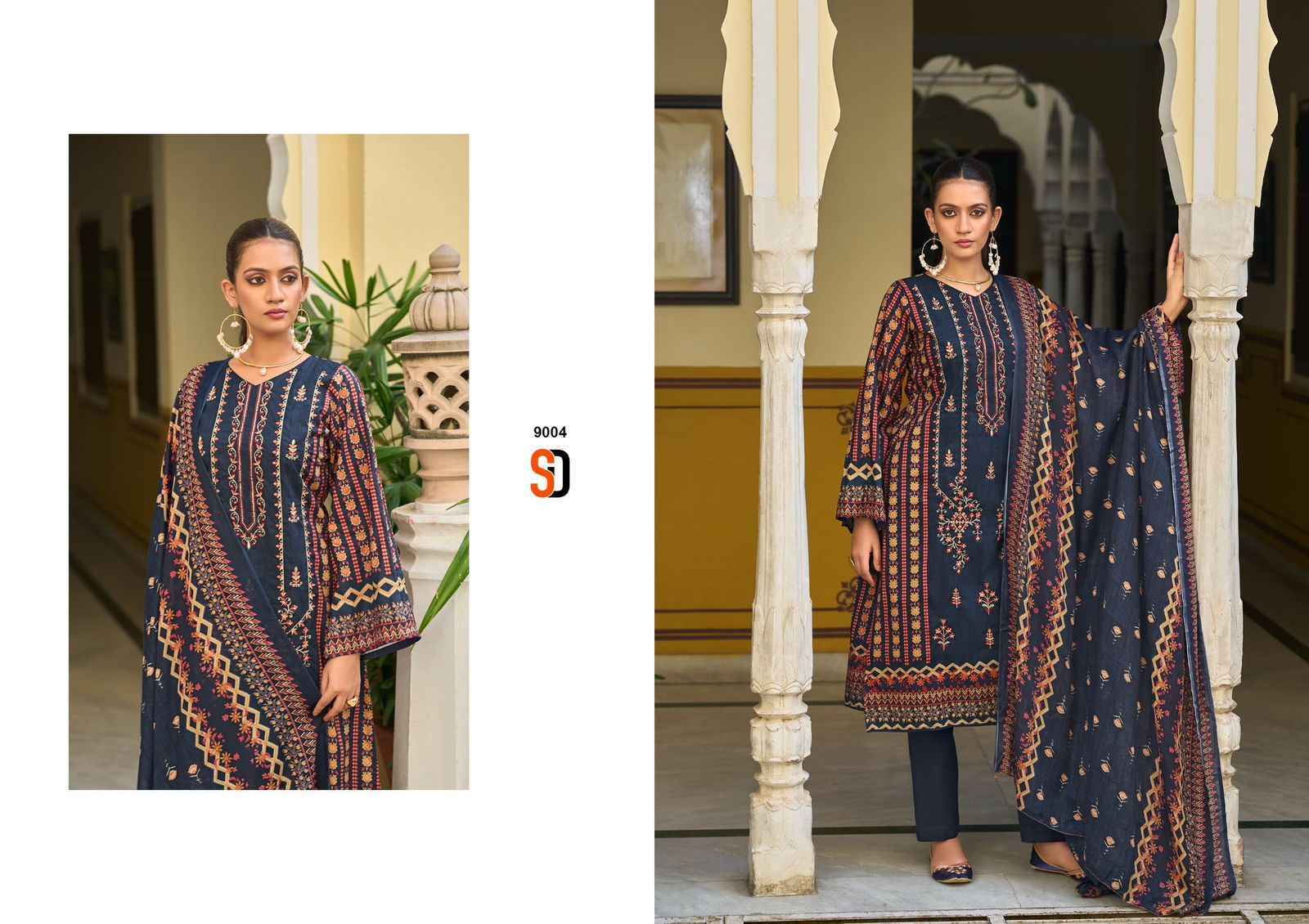  Shraddha Designer Bin Saeed Lawn Collection Vol-9 Cotton Dress Material 4 pc Cataloge