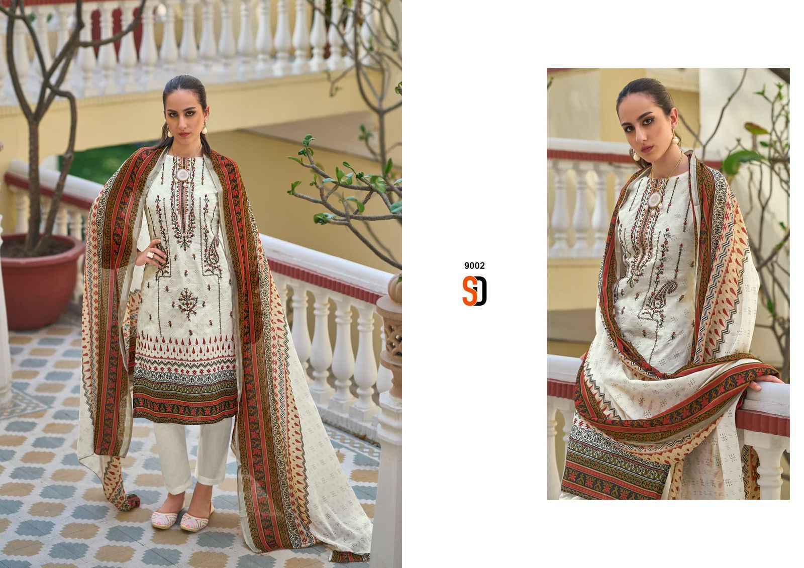  Shraddha Designer Bin Saeed Lawn Collection Vol-9 Cotton Dress Material 4 pc Cataloge