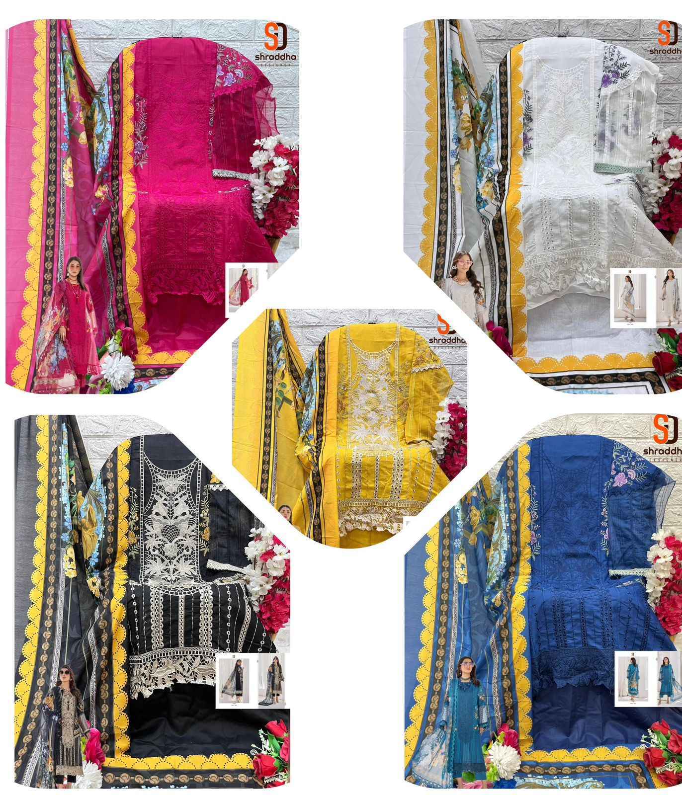 Shraddha Designer Maria.B. Colors Vol-1 Cotton Dress Material 5 pc Catalogue
