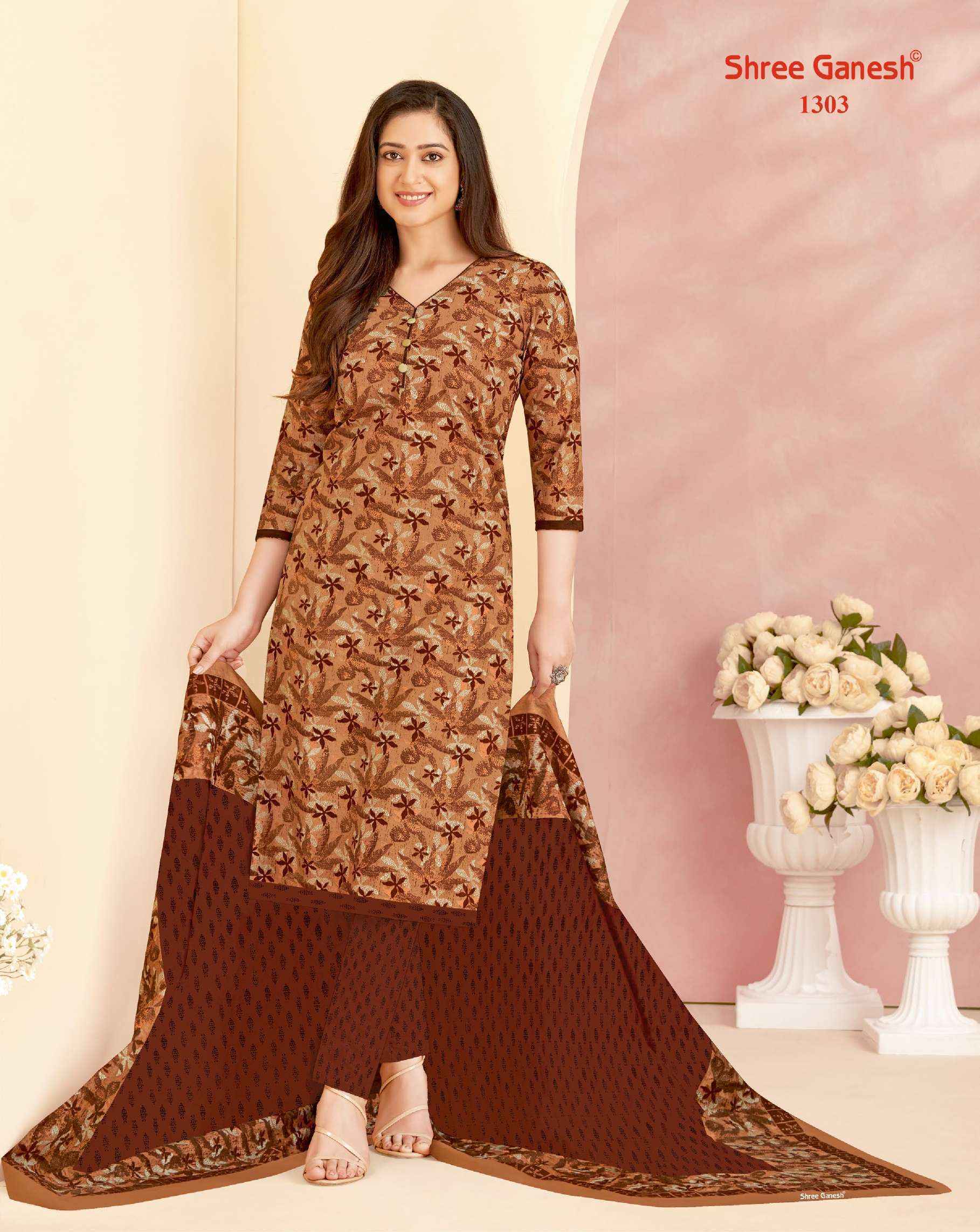 Shree Ganesh Vaani Vol 3 Jaipuri Cotton Dress Material 20 pcs Catalogue