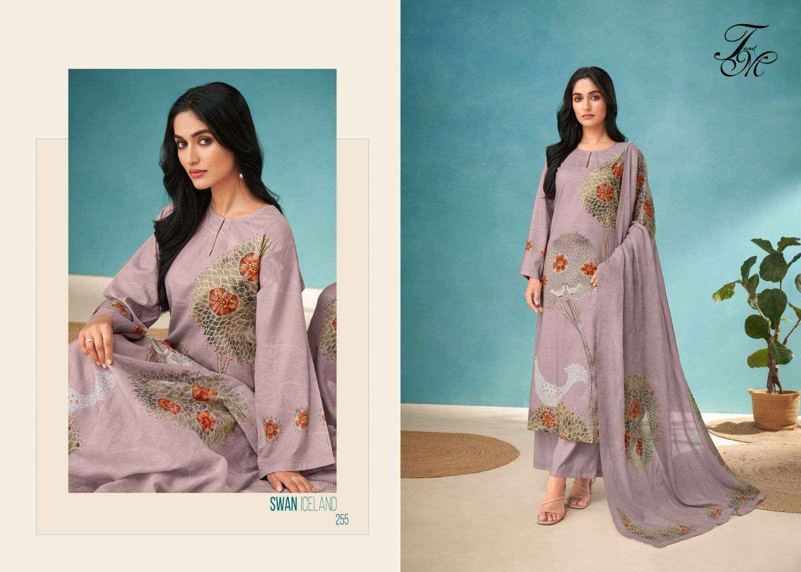 T & M Swan Iceland Dhaka Mal Cotton Dress Material 4 Pc Catalog