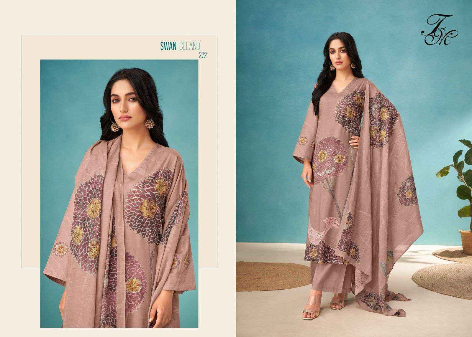 T & M Swan Iceland Dhaka Mal Cotton Dress Material 4 Pc Catalog