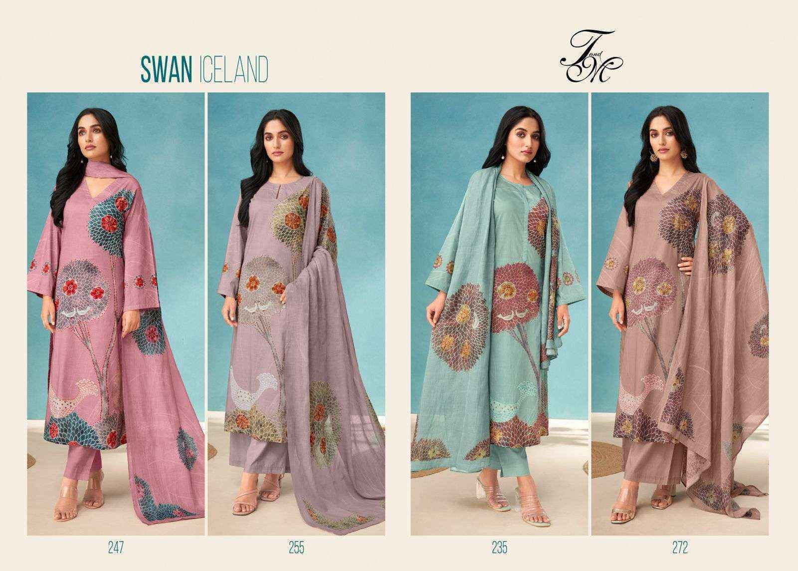 T & M Swan Iceland Dhaka Mal Cotton Dress Material 4 Pc Catalog