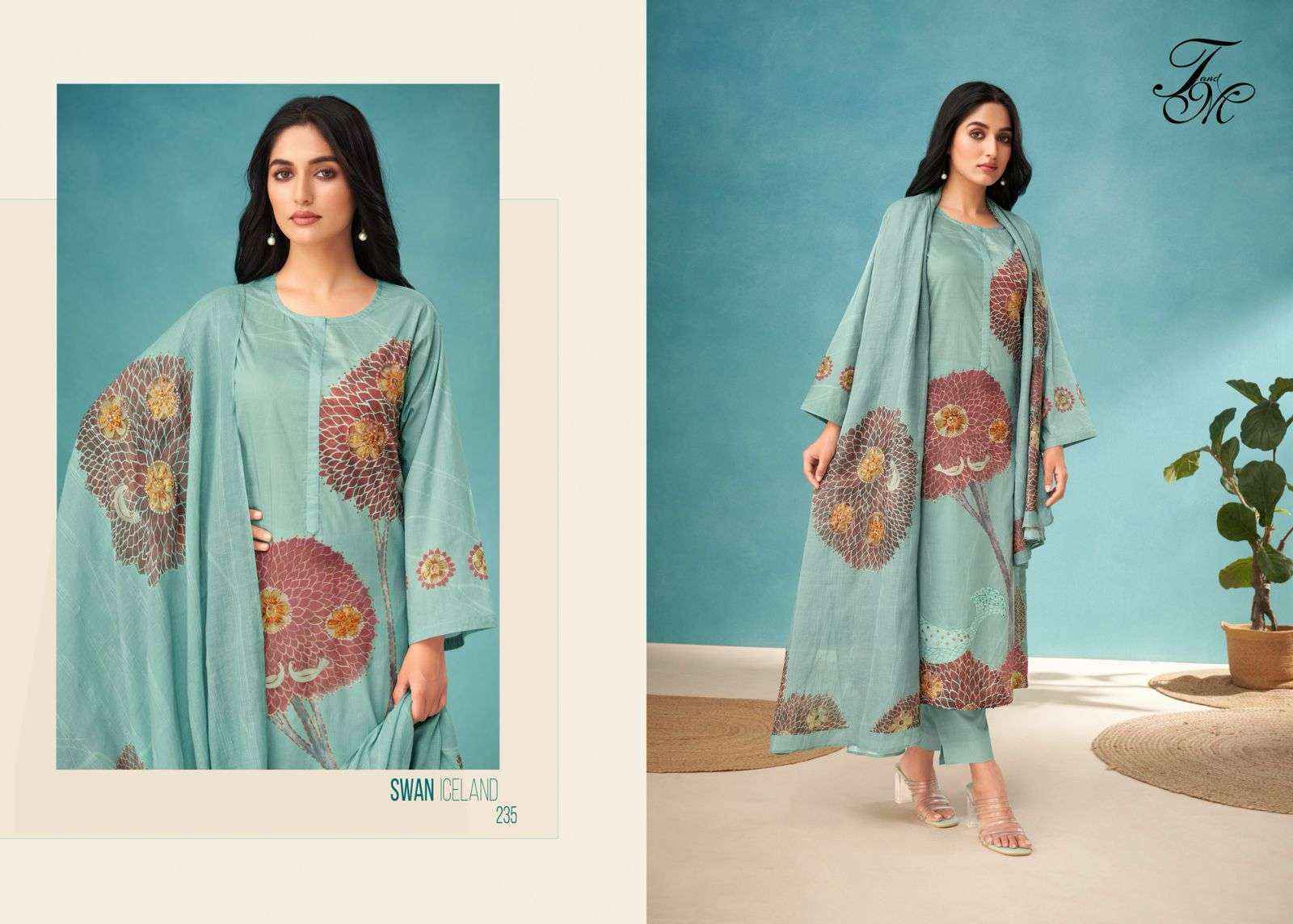 T & M Swan Iceland Dhaka Mal Cotton Dress Material 4 Pc Catalog