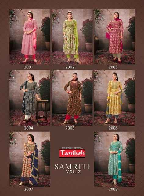 Taniksh Samriti Vol 2 Rayon Kurti Combo 8 pcs Catalogue