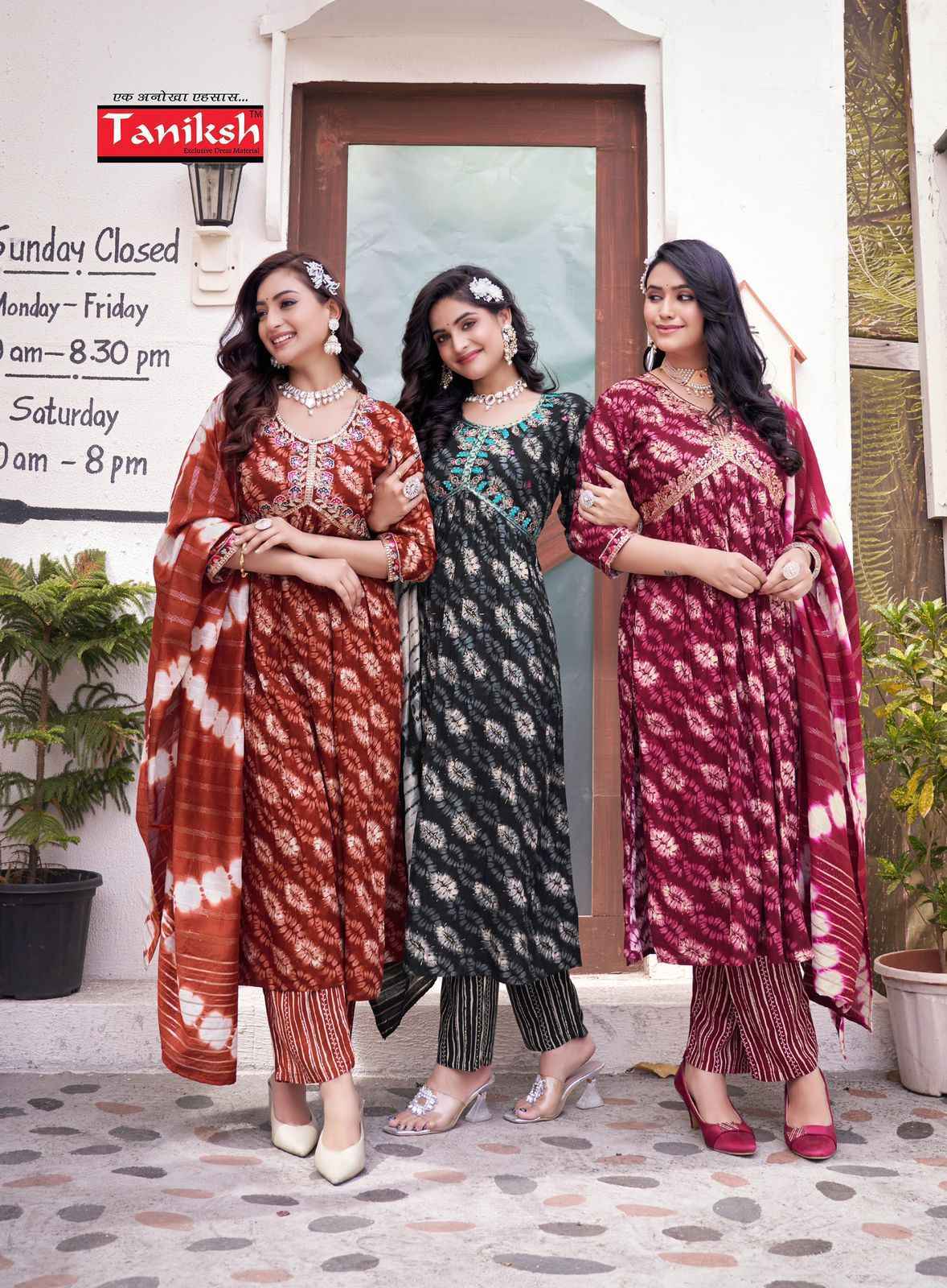 Taniksh Shani Vol-1 Readymade Rayon Dress 8 Pc Catalouge