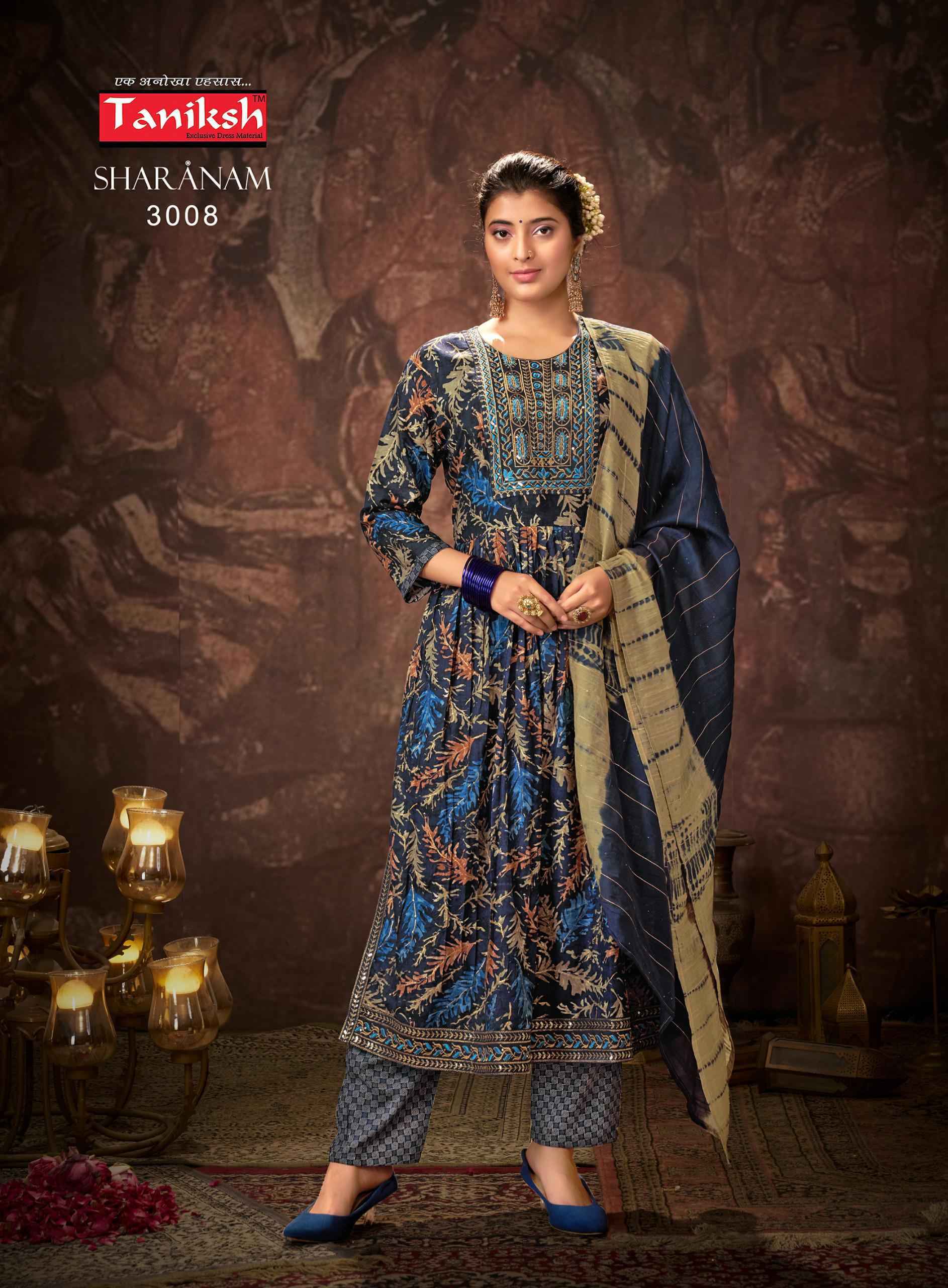 Taniksh Sharnam Vol-3 Readymade Rayon Dress 8 pcs Catalogue