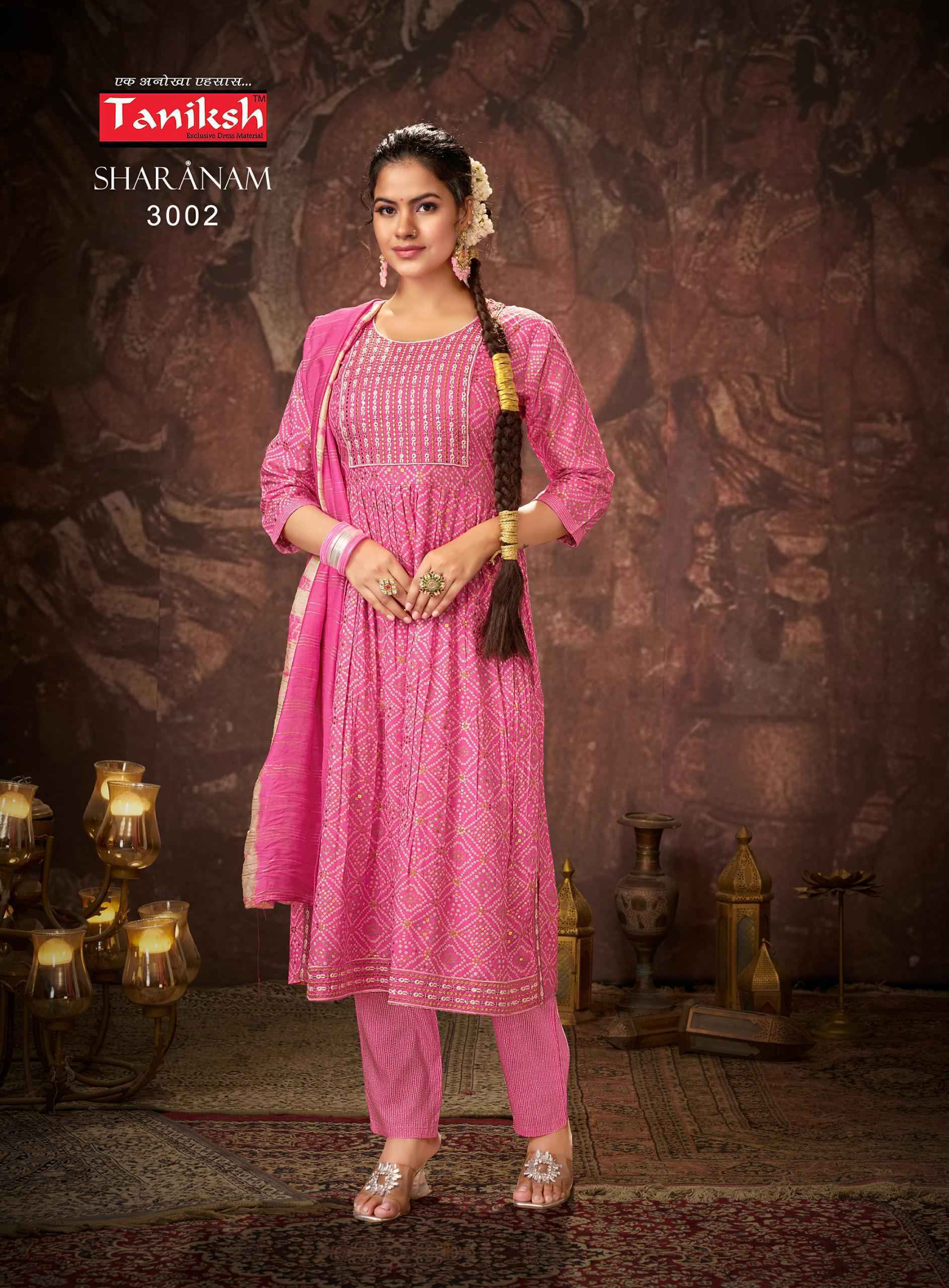 Taniksh Sharnam Vol-3 Readymade Rayon Dress 8 pcs Catalogue