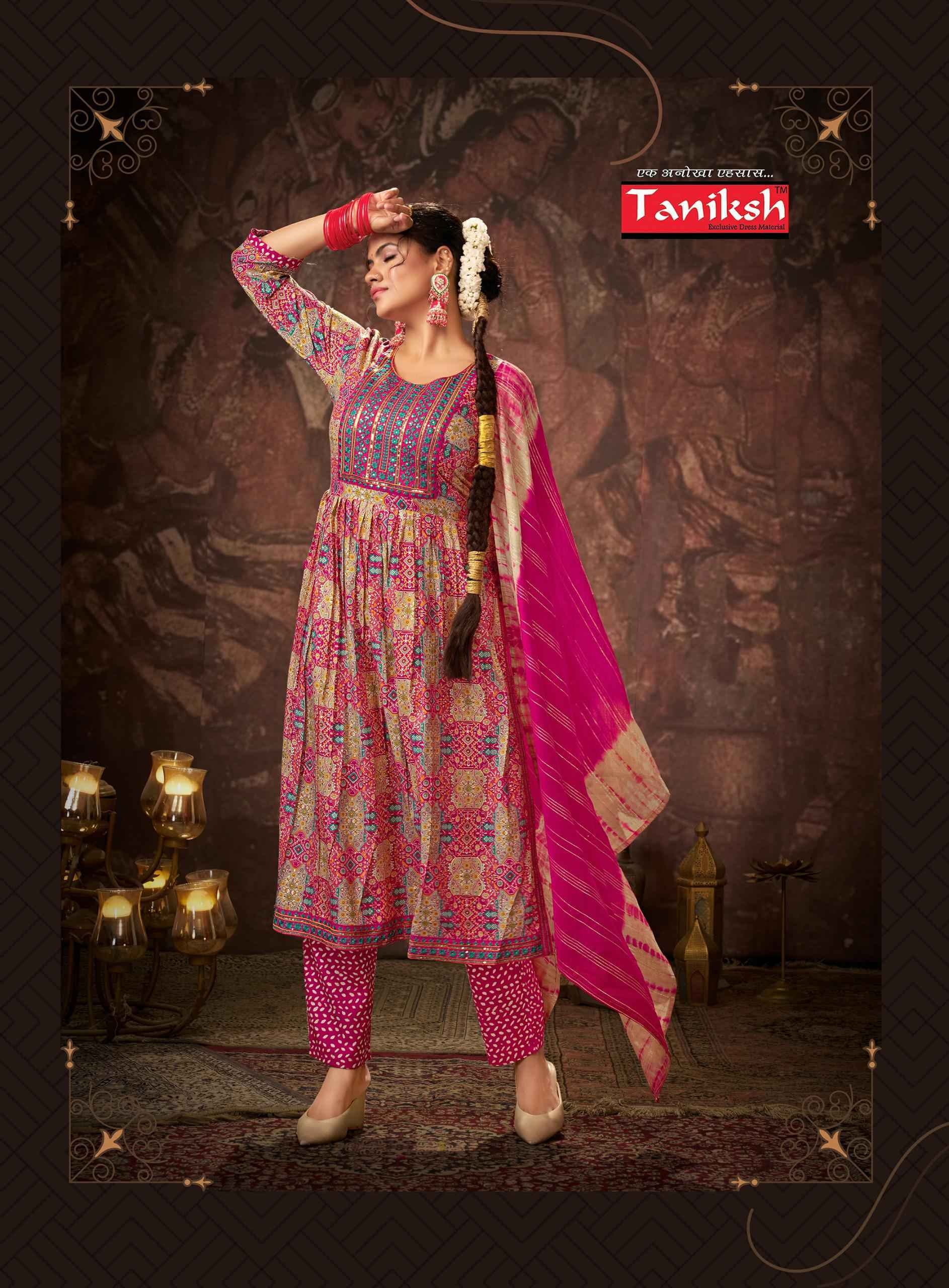 Taniksh Sharnam Vol-3 Readymade Rayon Dress 8 pcs Catalogue