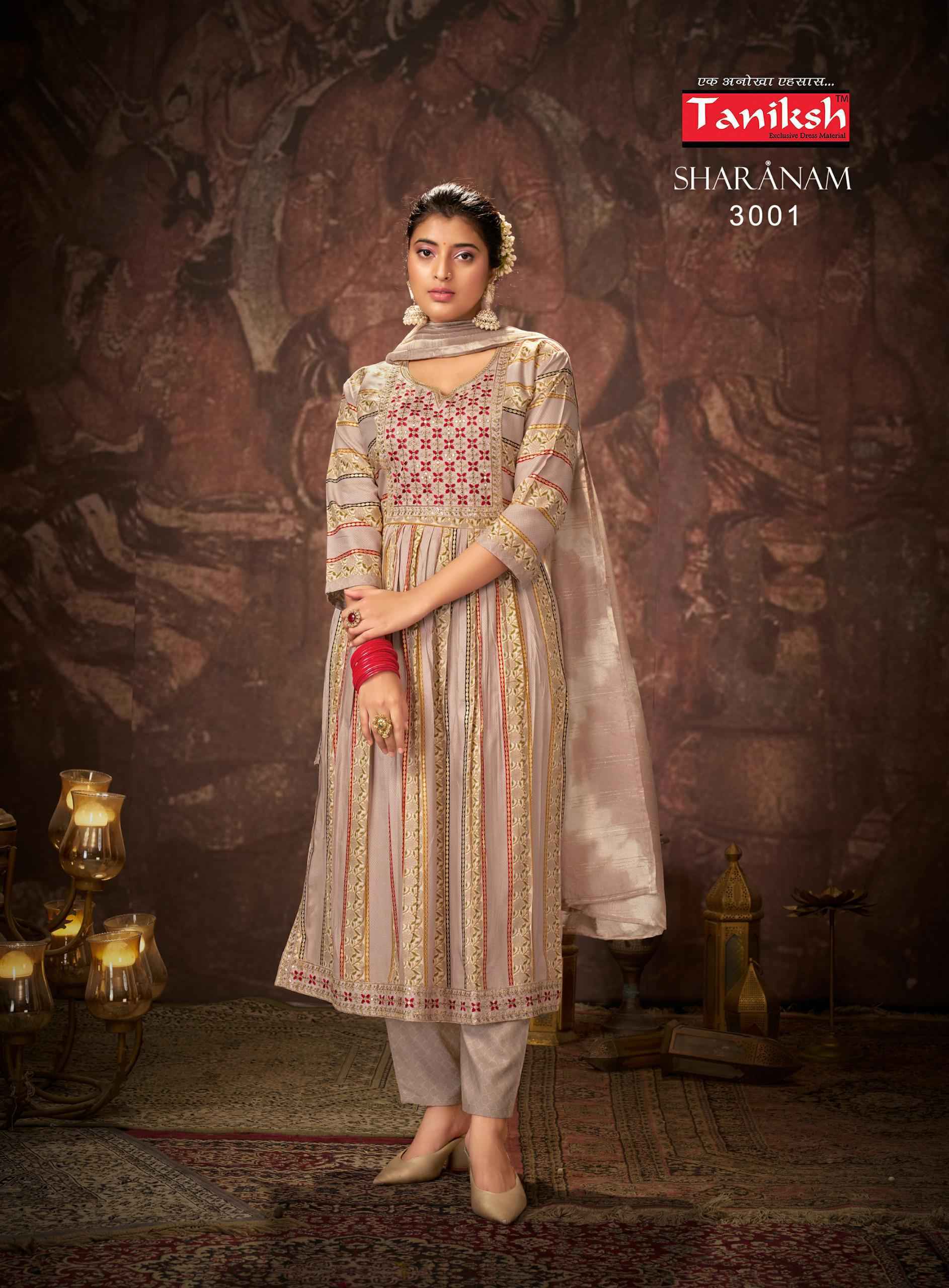 Taniksh Sharnam Vol-3 Readymade Rayon Dress 8 pcs Catalogue