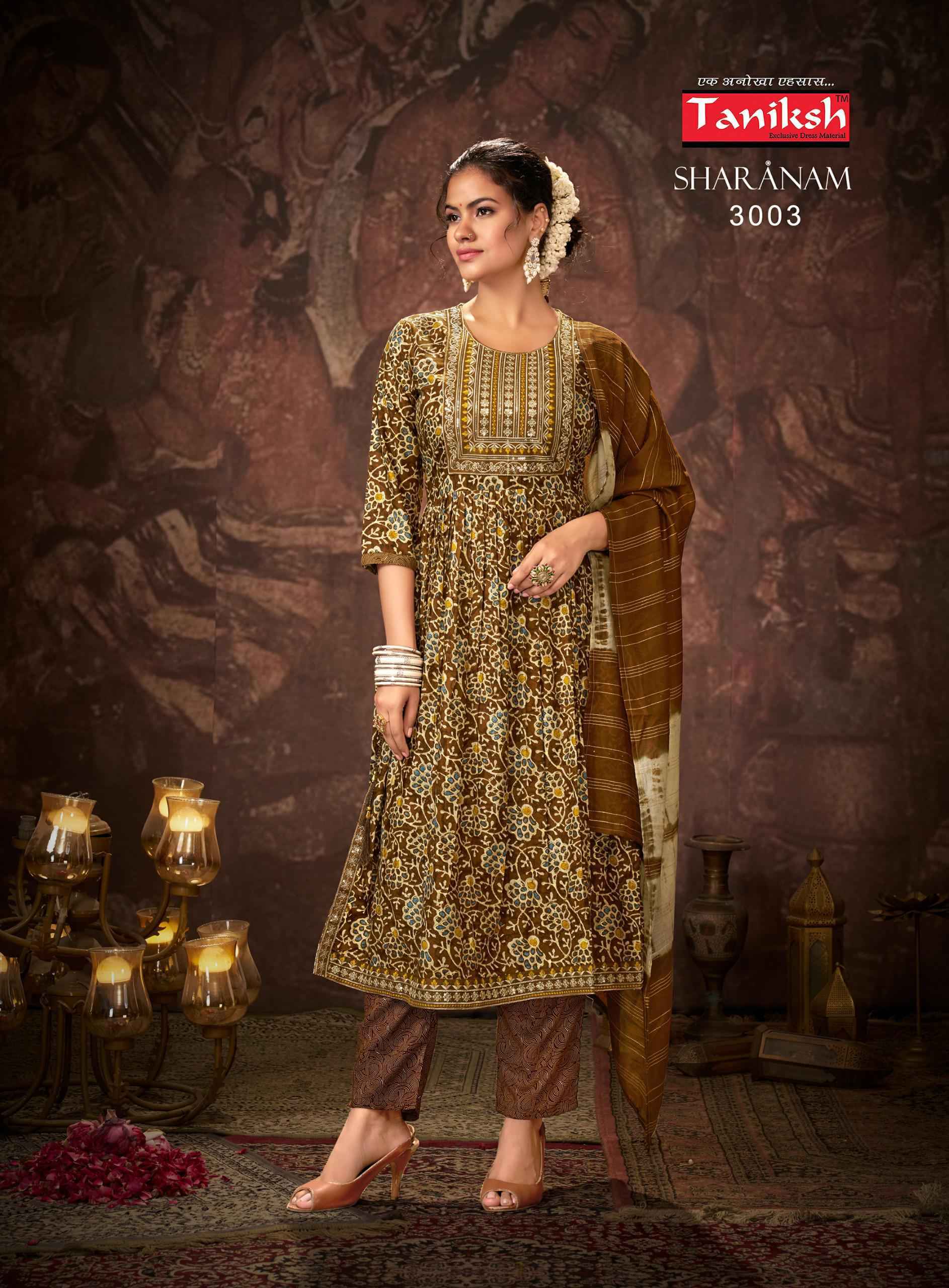 Taniksh Sharnam Vol-3 Readymade Rayon Dress 8 pcs Catalogue