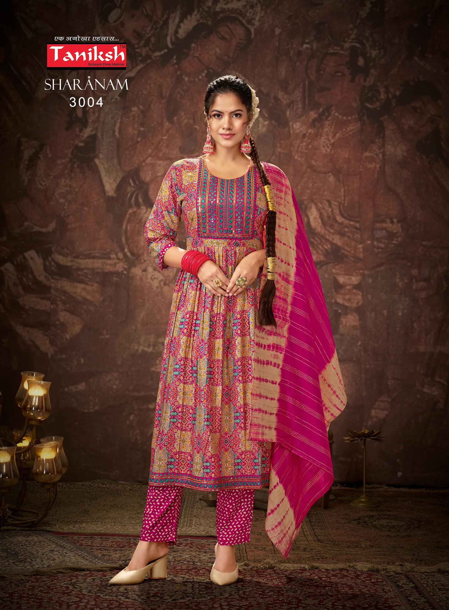 Taniksh Sharnam Vol-3 Readymade Rayon Dress 8 pcs Catalogue