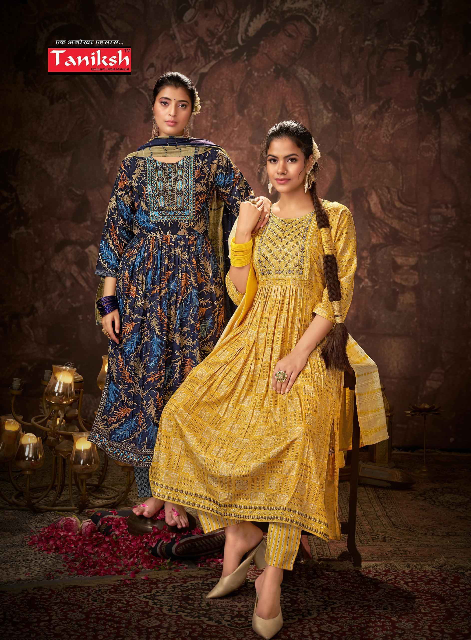 Taniksh Sharnam Vol-3 Readymade Rayon Dress 8 pcs Catalogue