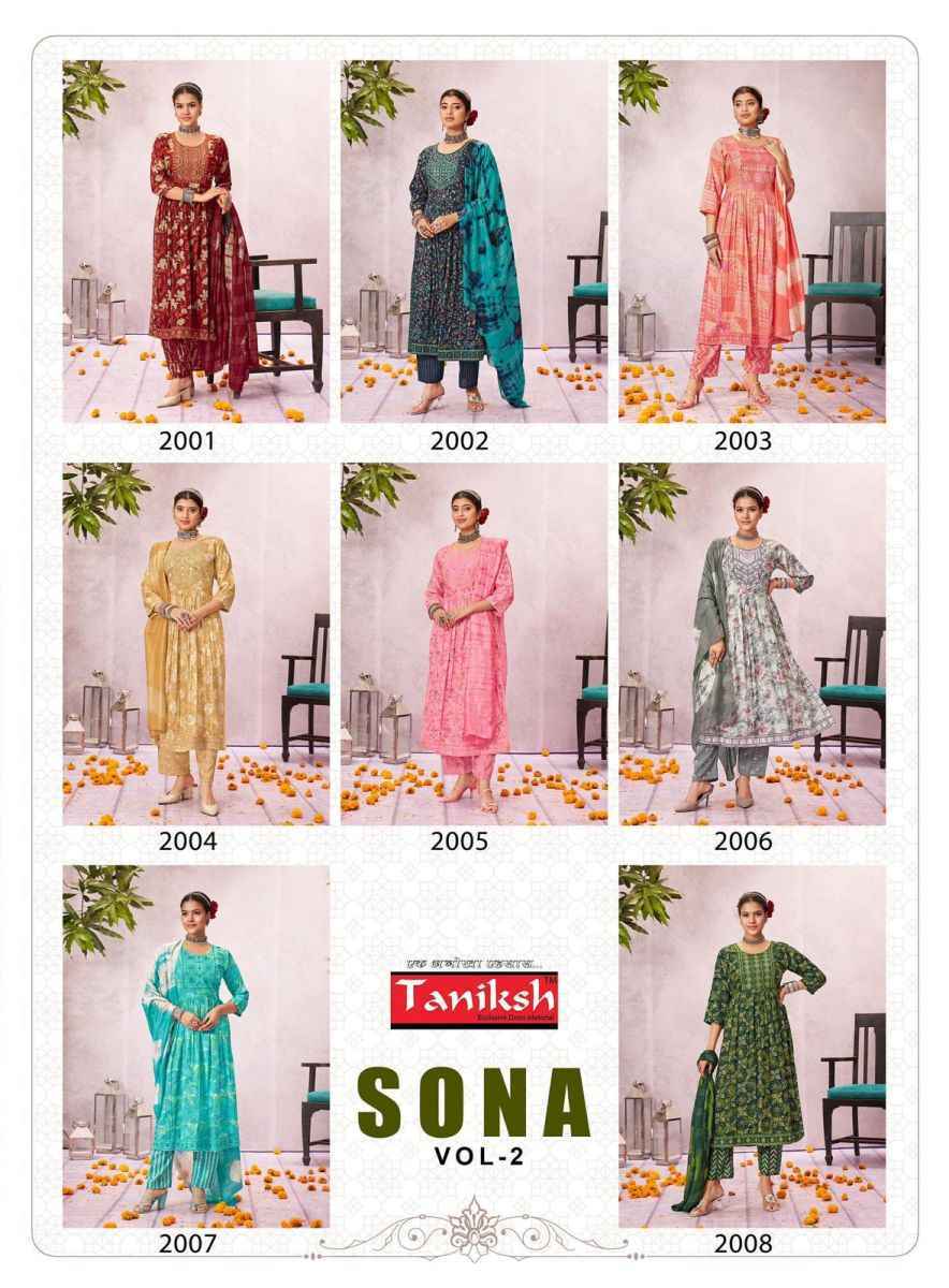 Taniksh Sona Vol 2 Rayon Kurti Combo 8 pcs Catalogue