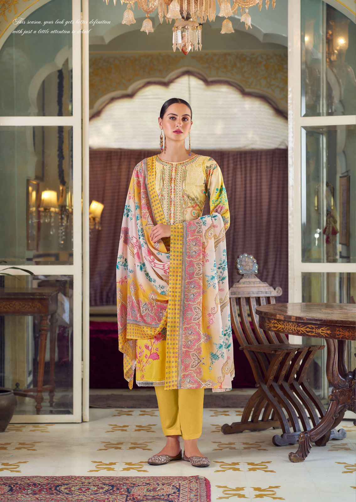 The Hermitage Shop Meraki Lawn Dress Material 6 Pc Catalog