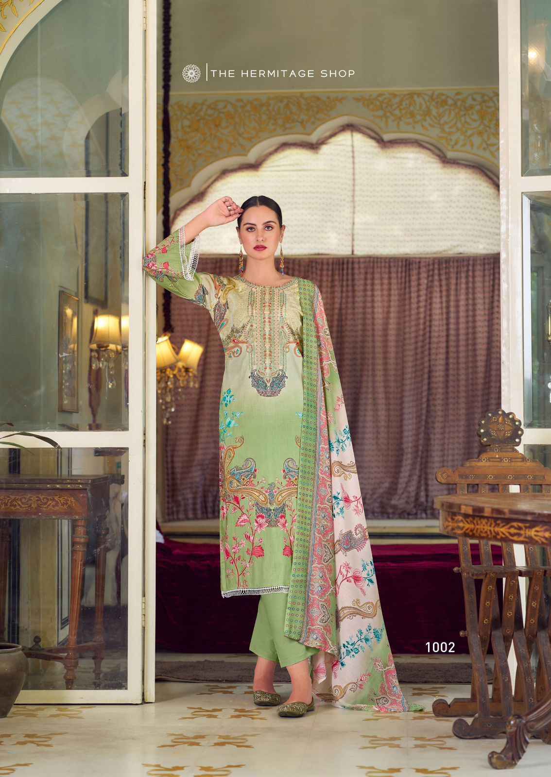 The Hermitage Shop Meraki Lawn Dress Material 6 Pc Catalog