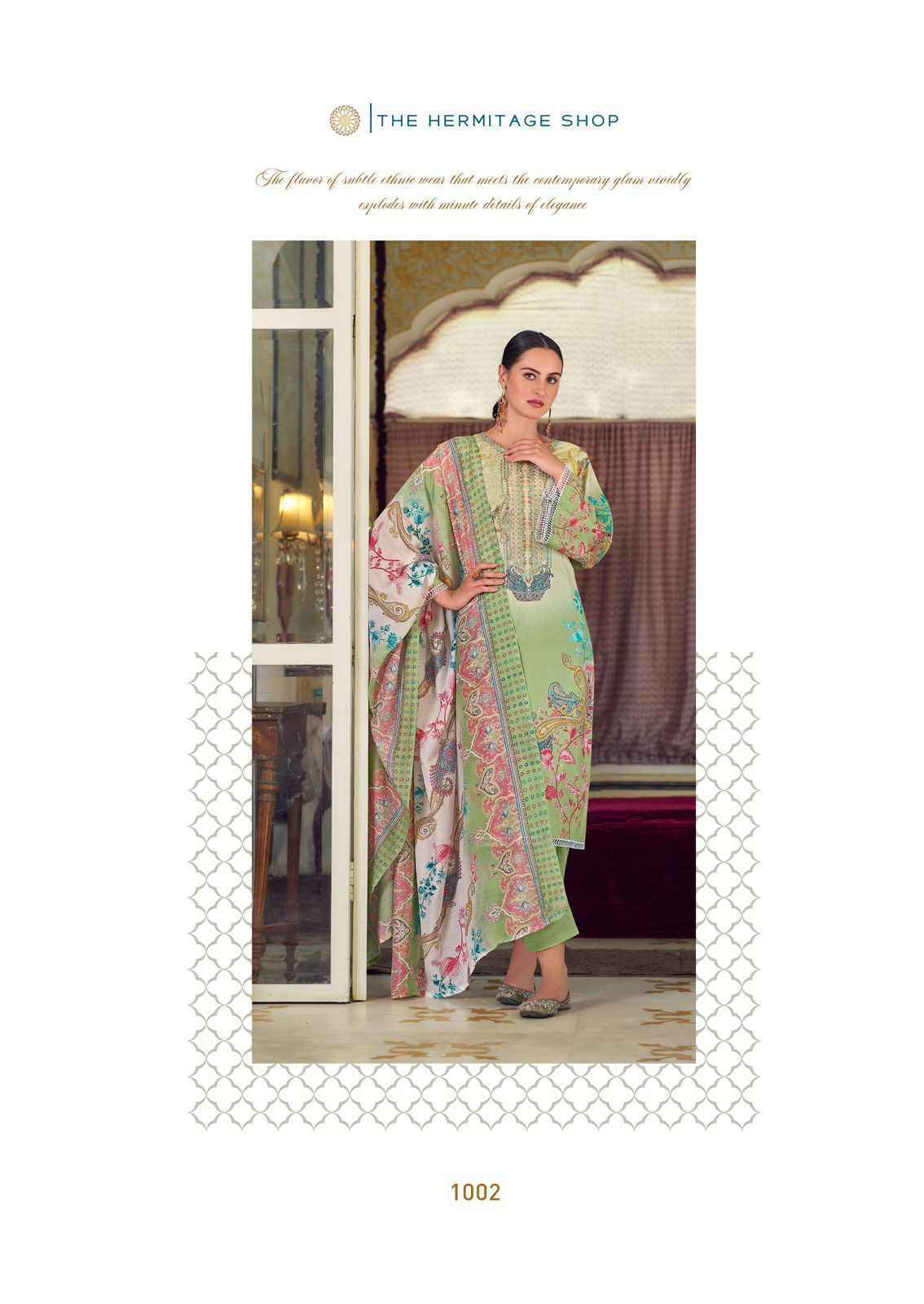 The Hermitage Shop Meraki Lawn Dress Material 6 Pc Catalog