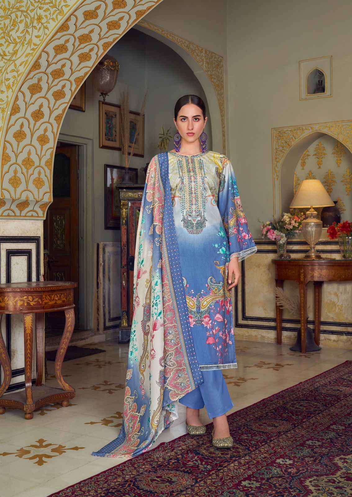 The Hermitage Shop Meraki Lawn Dress Material 6 Pc Catalog