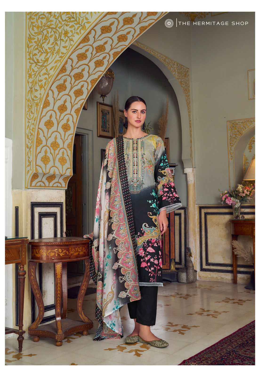 The Hermitage Shop Meraki Lawn Dress Material 6 Pc Catalog